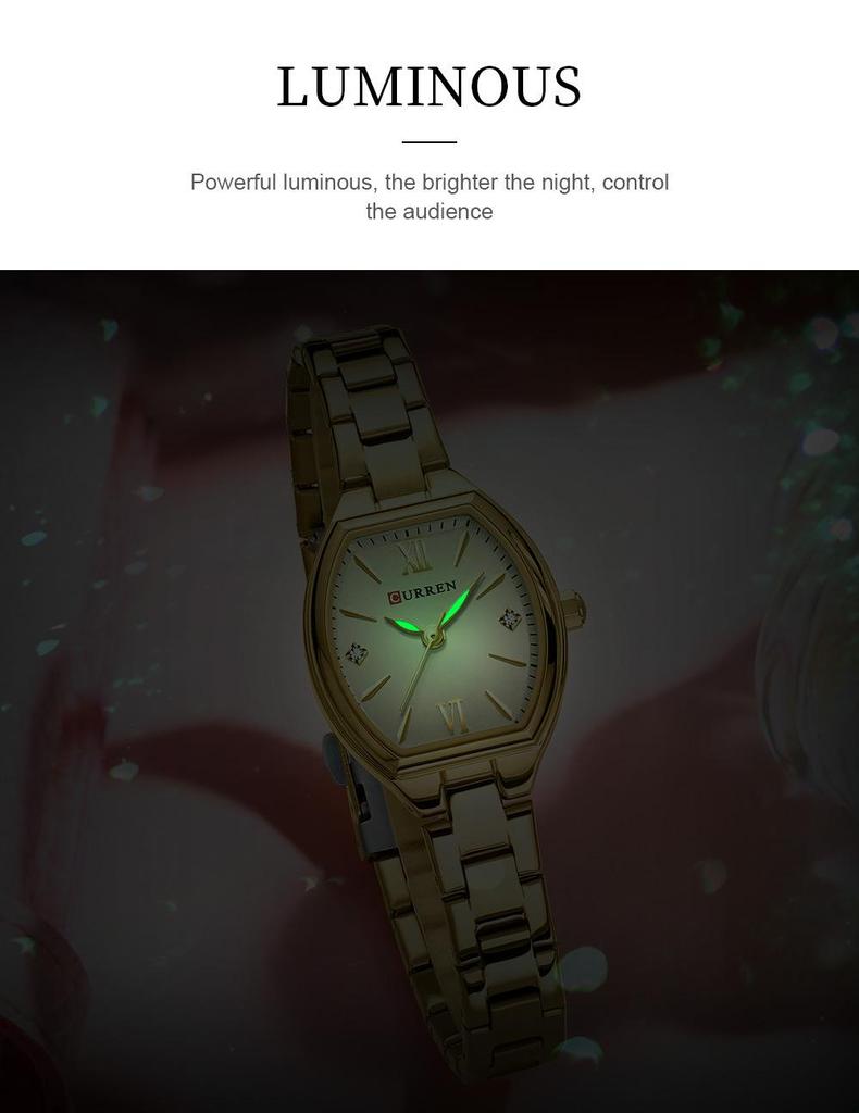 CURREN 9112 Women's Quartz Waterproof Steel Band Watch - Casual and Simple Design