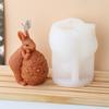 Easter Egg Cute Bunny Candle Silicone Mold DIY Rabbit Candle Making Mould Decor Animal Painting Plaster Gift Desktop Ornament