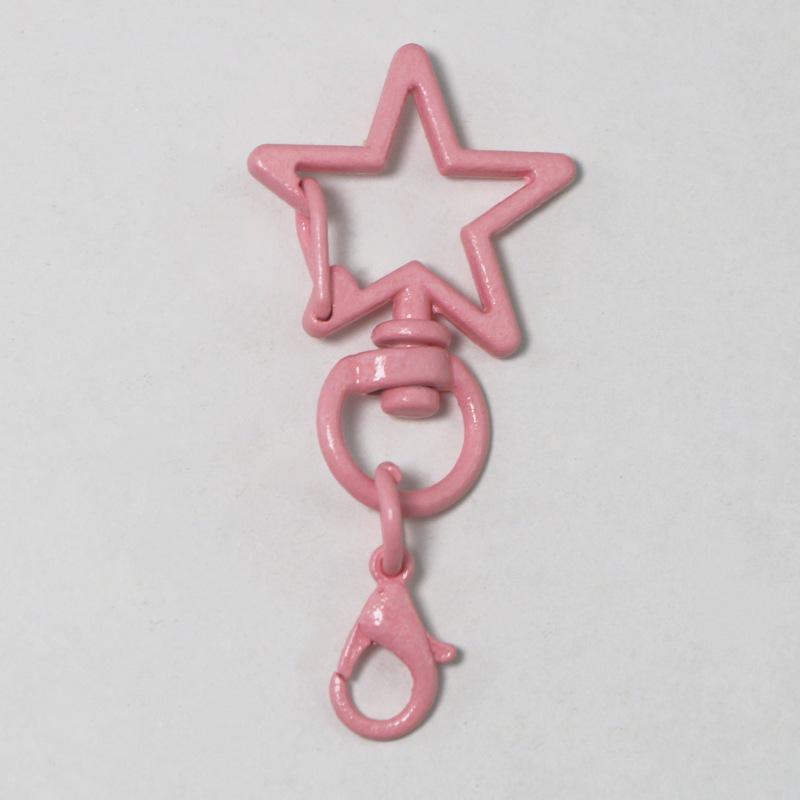 Colorful Five-Pointed Star Keychain with Spring Clasp - DIY Jewelry Accessories, Lobster Clasp Bag Pendant, Handmade Materials