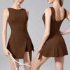 Cross-border Fitness Yoga & Tennis Skirt - Two-piece Anti-exposure Open Back Strappy Dress