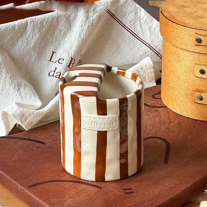 European Vintage Hand-Painted Glazed Ceramic Cup, Home Coffe 300ML