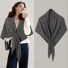 Big Shawl Triangle Scarf Women's Autumn and Winter Warm Versatile Wear Knitted Cape Retro Autumn and Winter Wool Cape Scarf