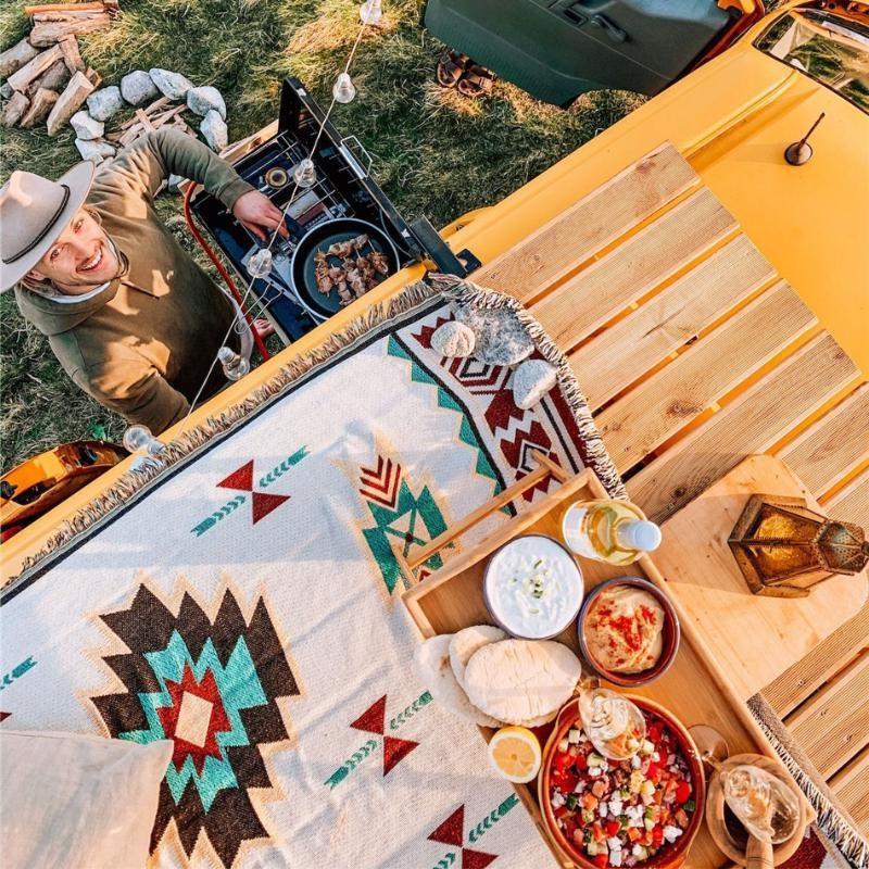 Beach Picnic Outdoor Camping Tassels Blanket Ethnic Bohemian Striped Plaid Blankets for Beds Sofa Mats Travel Rug Christmas