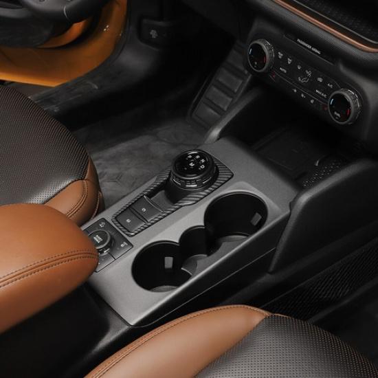 Schalthebelblende Dekorabdeckung Zierleiste Für Ford Bronco Sport 21+Kohlefaser ABS