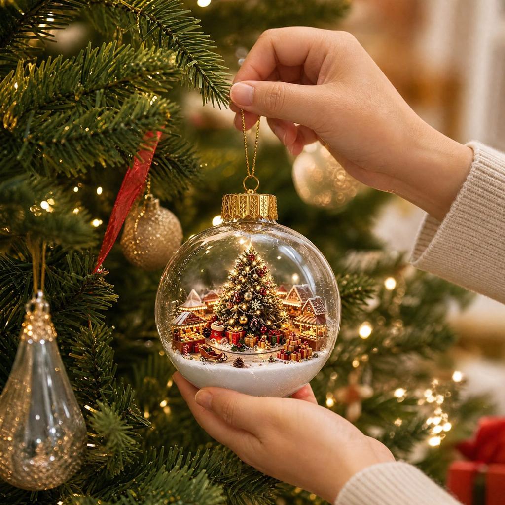Christmas Tree Ornaments Set Clear Plastic Christmas Ball Decorations for Holiday Party Decor