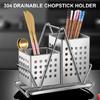 Stainless Steel Chopstick Holder Set Metal Cutlery Drainage Rack Kitchen Utensils Organizer for Cuisine Enthusiasts