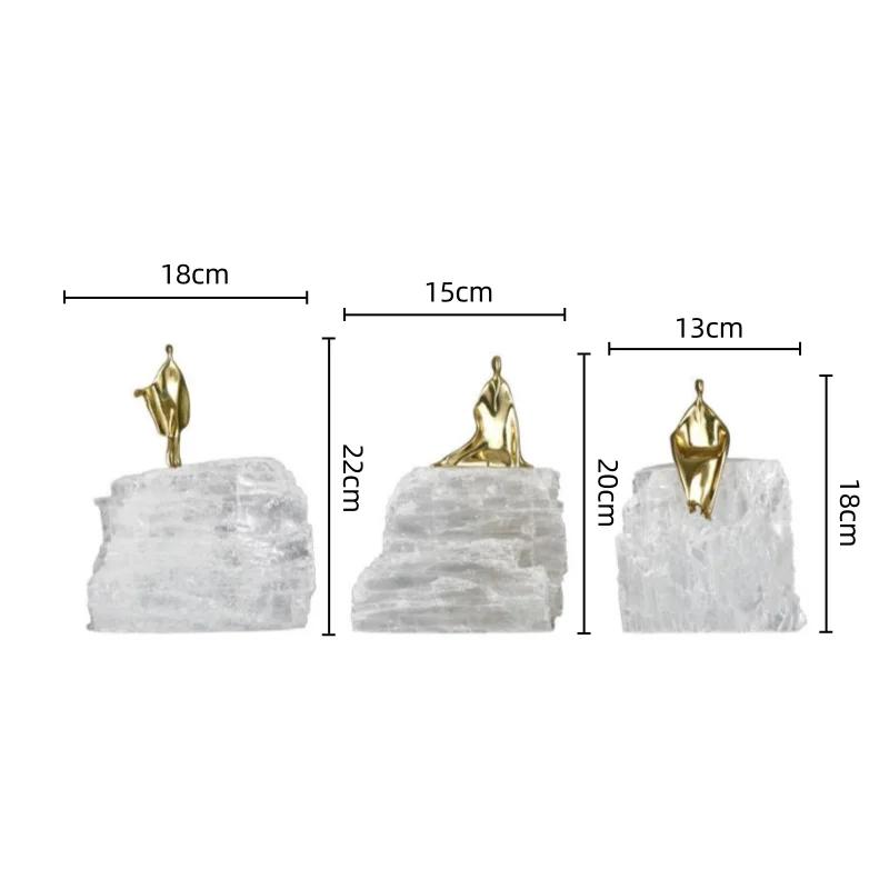 Metal Figure Sculpture Crystal Handicraft Ornaments Golden Man Decorative Figurines Home Decoration Accessories Desk Decoration