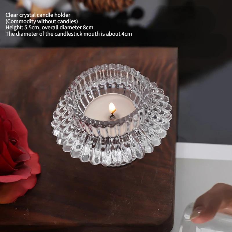 

Подсвечник из хрустального стекла в скандинавском стиле, украшение для дома и рабочего стола, декор, реквизит для создания романтической атмосферы ужина при свечах