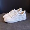 Damen Freizeitschuhe Leder Weiße Schuhe Damen 2025 Neu Atmungsaktive Studenten Board Schuhe Damen Sneaker Weiß