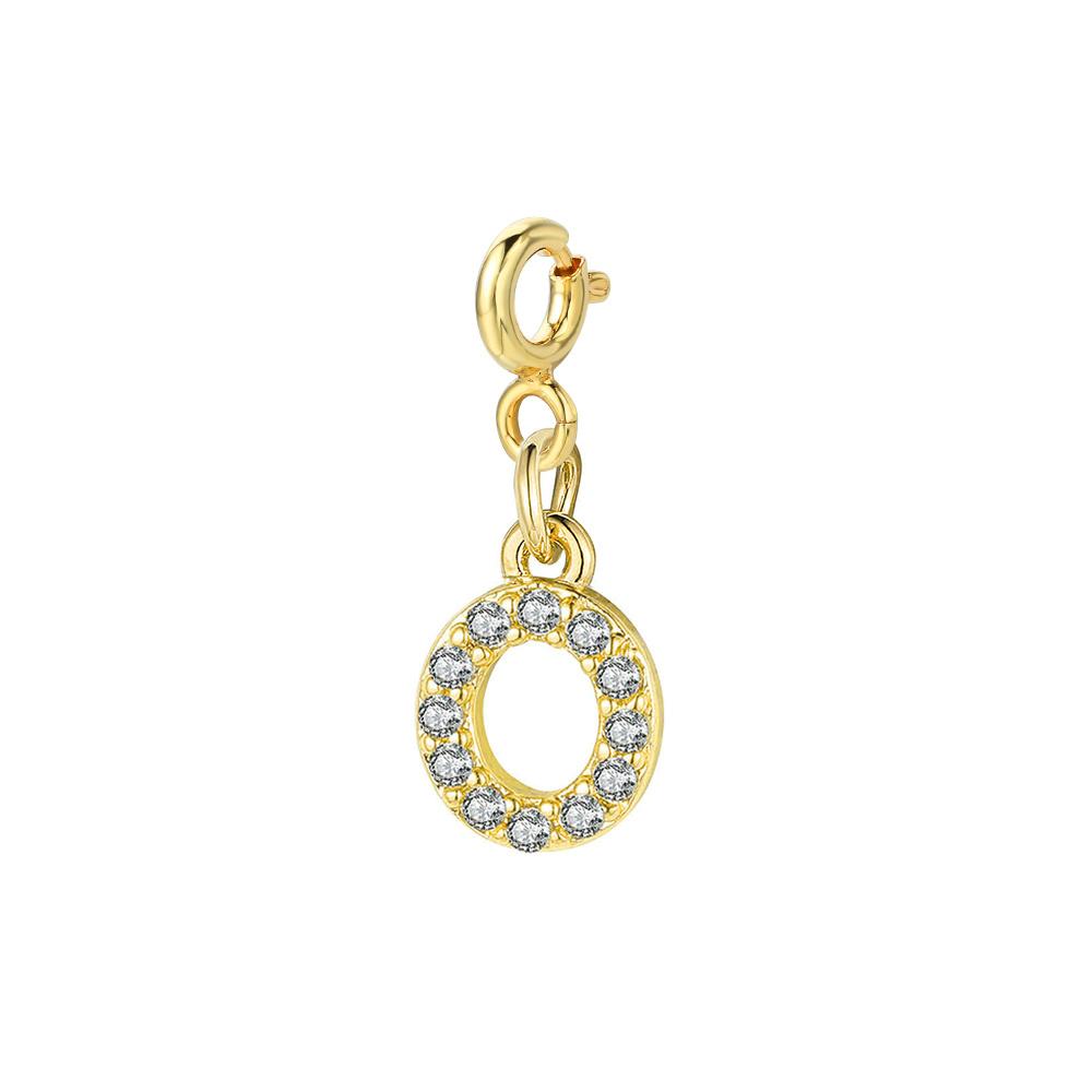 Trendy Gold Color Micro-inserts Zircon Alphabet Charm DIY Making Letter Pendant Necklace Bracelet Accessories Fashion Jewelry