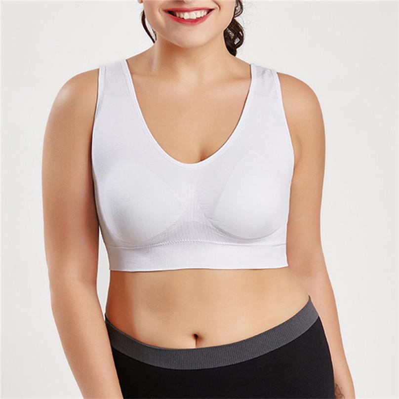 Plus Size Women‘s Breathable Sports Bra Wireless Single Layer Medium Support Fitness Bra for Yoga Gym Running Comfortable Activewear