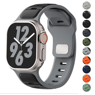 רצועת סיליקון לשעון Apple Watch 49 מ"מ 46 מ"מ 45 מ"מ 44 מ"מ 42 מ"מ 41 מ"מ 40 מ"מ רצועת ספורט לגברים ל-Iwatch סדרות 10 9 8 7 6 5 4 Se Ultra 1 2