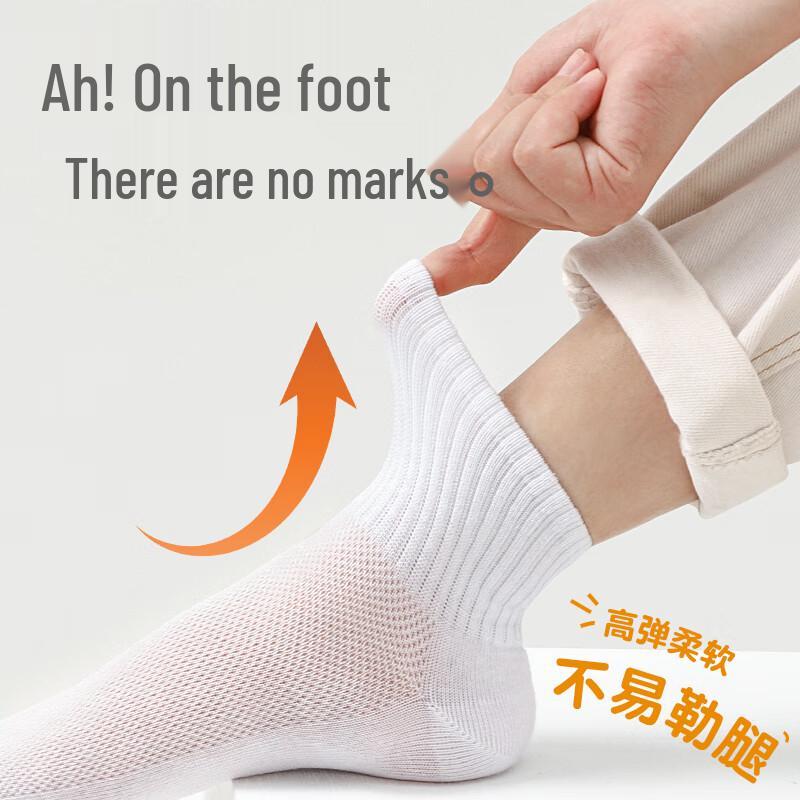 Langsha Kids' Summer White Mesh Mid-Calf Socks