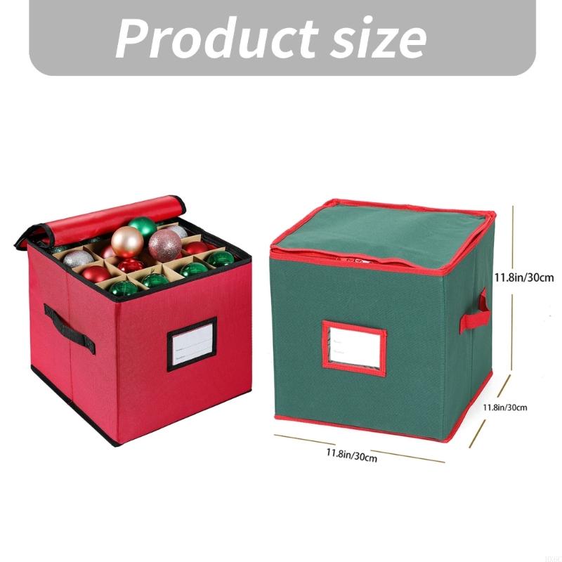 64 Grids Foldable Christmas Ornament Storage Box With Oxfords Fabric for Holiday Decorations Organization HX6C