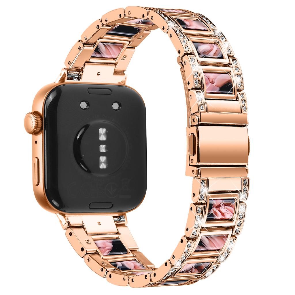 Für Huawei Watch Fit 3 Metalllegierung Uhrenarmband Strasssteine Harz Armband