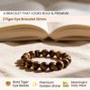 Mehrwert Tigerauge Armband für Männer und Frauen Stein des Mutes für Reiki Kristallheilung Jungen und Mädchen (Perlen Größe 12mm, Energetisiert mehrfarbig)