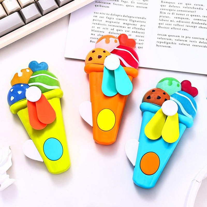 

Random 1Pcs Mini Fan Cartoon Cute Ice Cream Cookies Mini Summer Portable Hand Pressure Fan Toys For Kids Adult Birthday Gift 1pcs randomly sentA