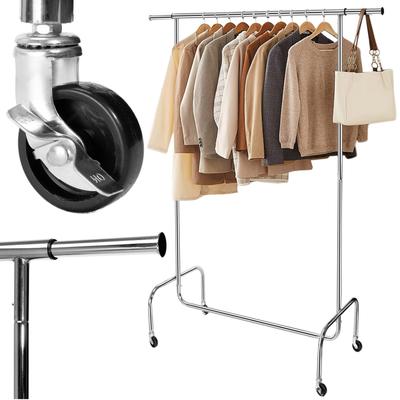 HARUN Chrome-plated Mobile Hanger On Wheels