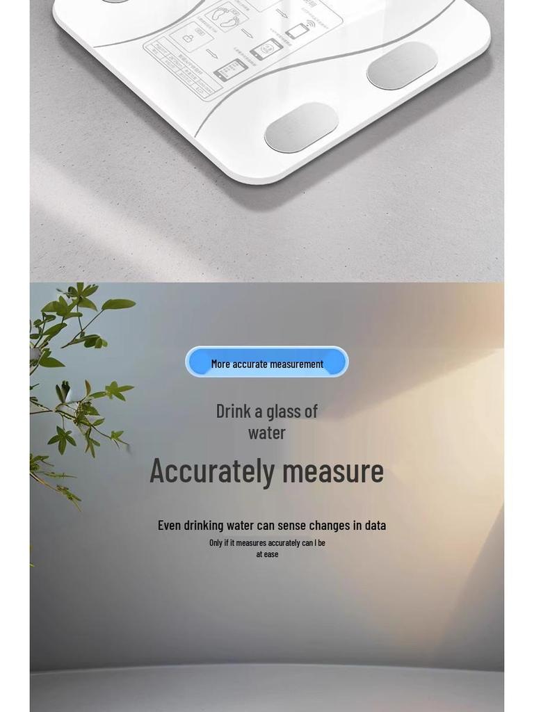 Smart Rechargeable Body Fat Scale: Precise, Durable, Compact Digital Weight Measurement