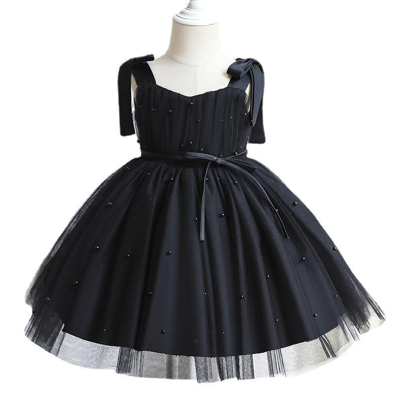 Mädchenmode Süßes Kleid Sommer Kinder Prinzessinnenkleid Neckholderkleid Netz Zottelkleid Klavieraufführungskleid