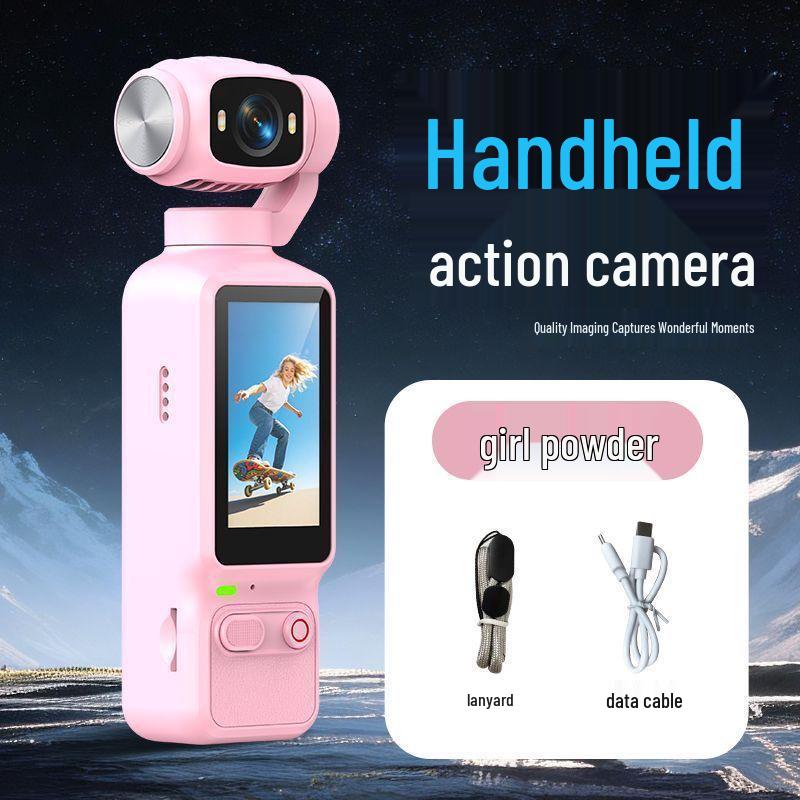 Pocket HD Gimbal Camera: 90° Rotating, Anti-Shake, Outdoor, Handheld for Cycling & Vlogs