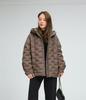 Autumn and winter new fashionable large size loose European version pressed rubber hooded white duck down jacket women's coat tide