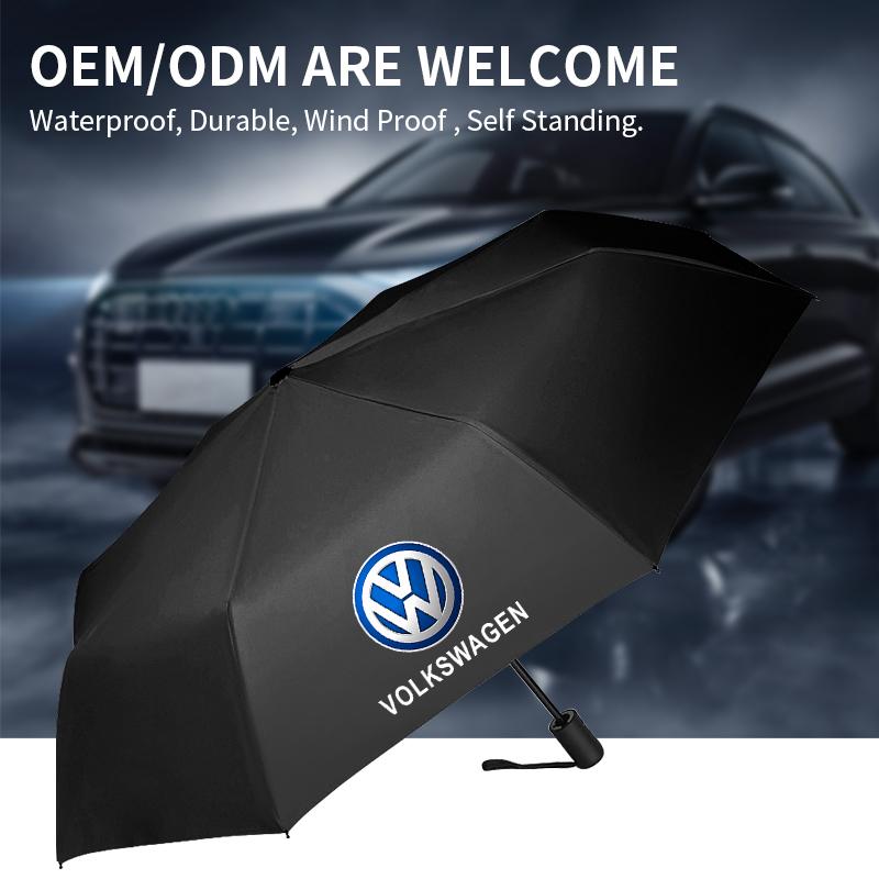 For VOLKSWAGEN VW Car Portable Folding Automatic Umbrella Rain 3 Folding Umbrellas For Volkswagen GOLF Polo Tiguan VW CADDY PAS