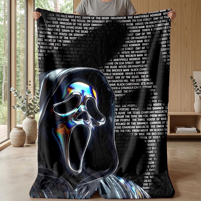 Soft Flannel Blanket Lightweight Cozy Bedroom Living Room CoverScream Ghostface