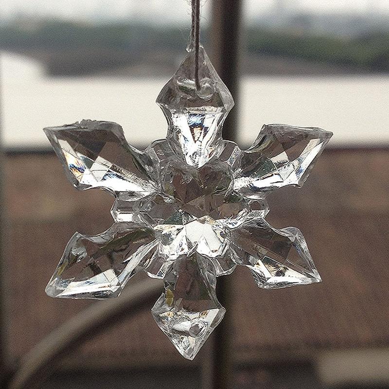 

Рождественские прозрачные акриловые снежинки, елочные украшения, украшения для дома 2.8cm белый