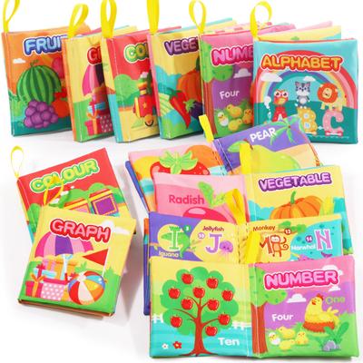 Three-Dimensional Baby Cloth Book Early Education Cognitive Toy English Shape Palm Book Baby Cloth Book With Sound Paper