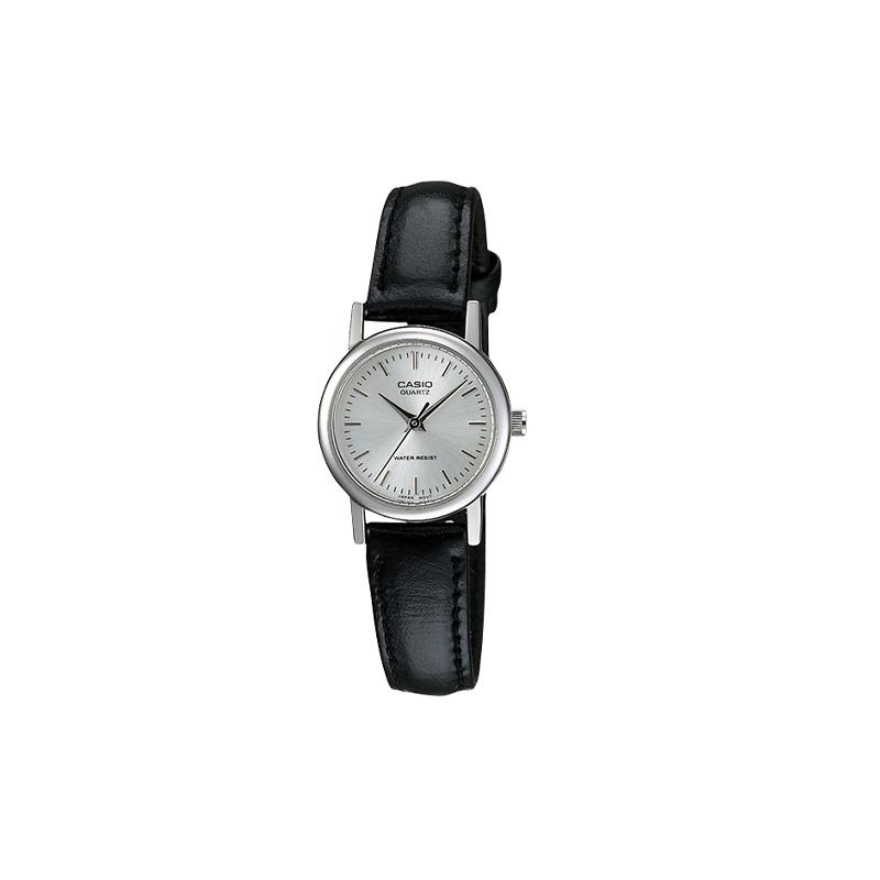 Casio STANDARD series, fashionable, retro and simple, classic pointer series, waterproof, quartz movement, leather strap, Japanese and LTP-1095E-7A серебряный