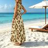 Women's Sleeveless Leopard Print Dress Korean Casual Loose Fit Comfortable Summer Dress for Daily Outings,Beach Vacation Travel Versatile Fashion