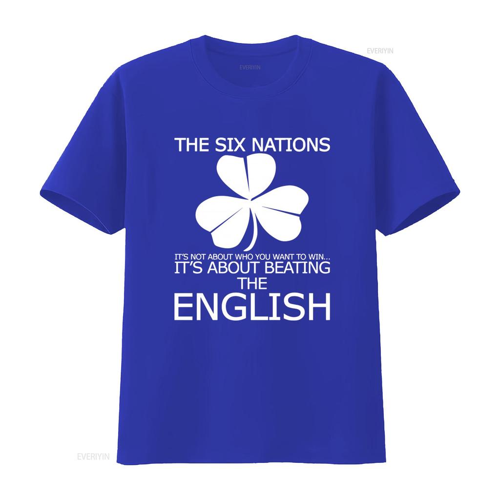 Maglietta da Rugby da Uomo Irlanda Sei Nazioni Rugger The Non Riguarda Chi Vuoi Che Vinci Battere Inglesi vintage Lavata Elastica