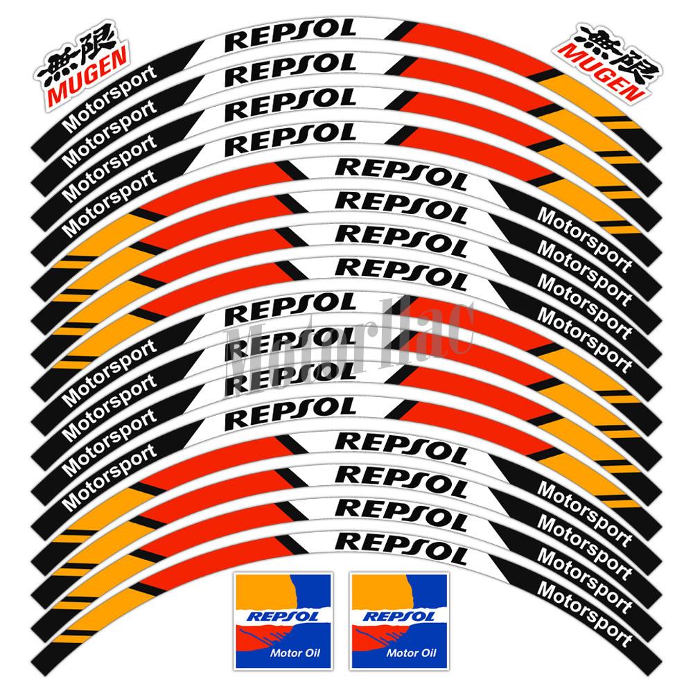 For Repsol CBR CBR650rr Reflective Motorcycle Wheel Sticker Rim Stripe Decal 17" Hub Tape Accessories Waterproof 2025