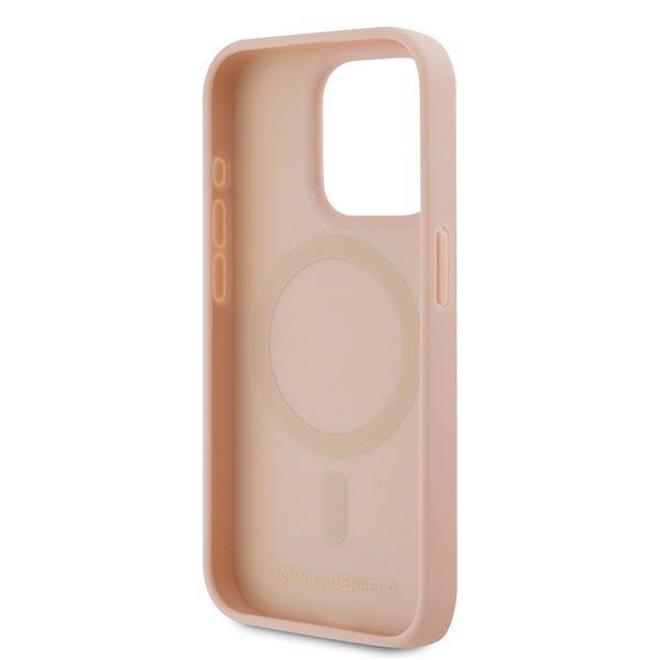 Karl Lagerfeld Klhmp15Lpkhporpp Iphone 15 Pro 6.1 Hardcase Różowy/Pink Leather Monogram Metal Logo Magsafe