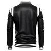 Handmade Stylish Biker Motorcycle Men’s Jacket Black & White Genuine Lambskin Leather