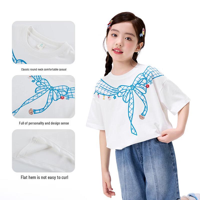 Xiaoyinman Girls' Casual Butterfly Print T-shirt