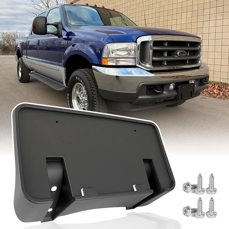 Front License Plate Frame For Ford F250 F350 F450 F550 Super Duty 2024 2025 2026 NO Drill Front Bumper License Plate Holder Mounting Bracket Cover
