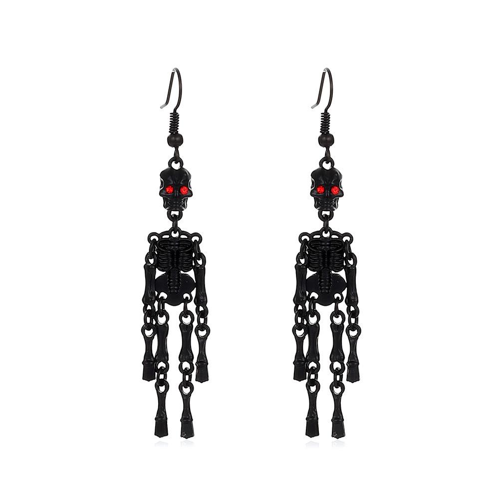 Retro Gothic Punk Bat Skull Spider Pumpkin Halloween Earrings
