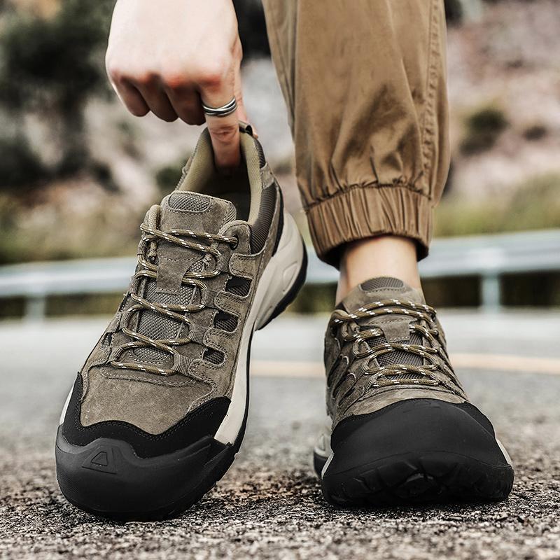 New Antiskid Man Driving Shoes Leisure Lace-Up Treking Footwear Trainers All-match Men Casual Flats Shock-Absorbing Hiking Shoes