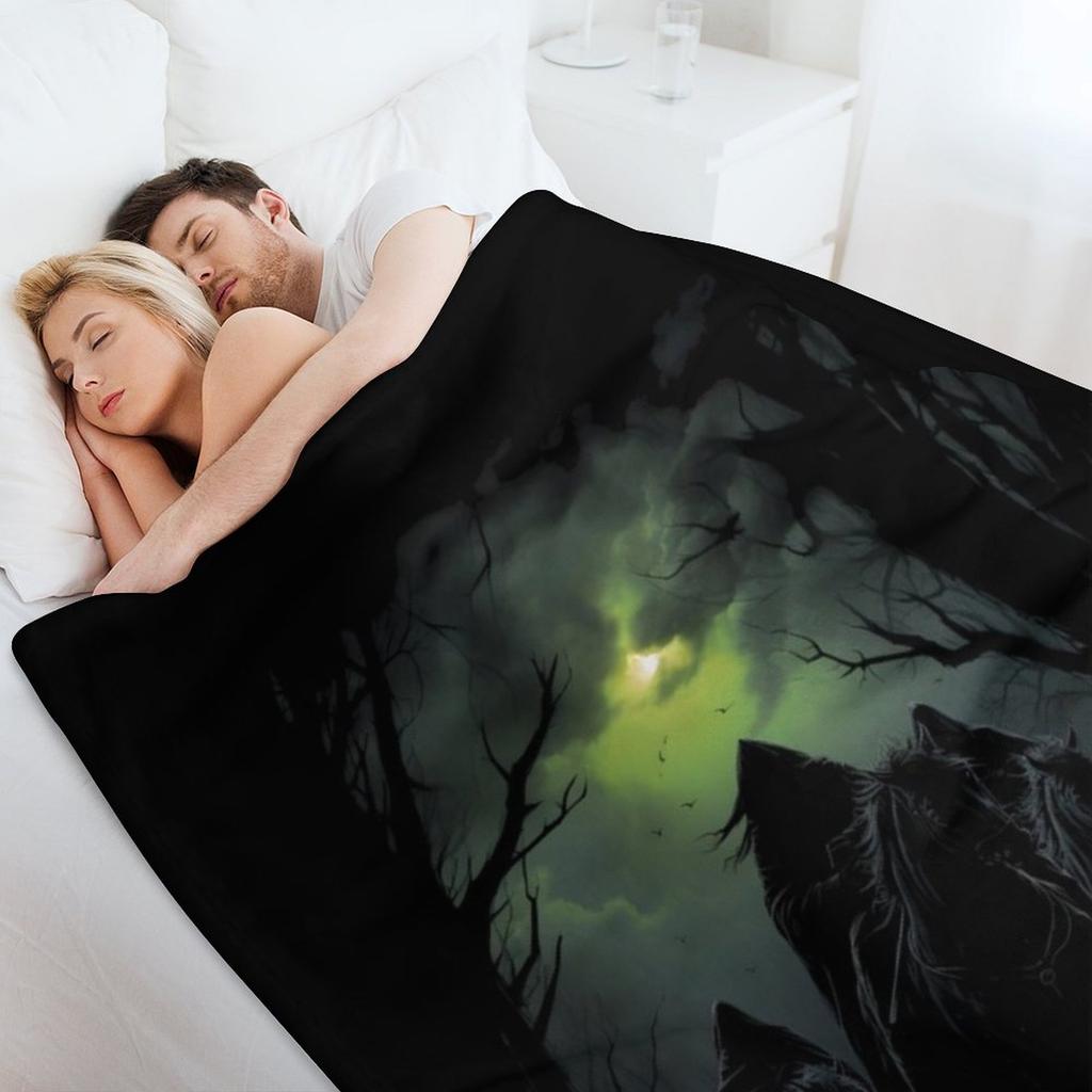 The Nine Riders Under the Moonlight - Fantasy Throw Blanket Beautifuls Soft Plush Plaid valentine gift ideas For Baby Blankets