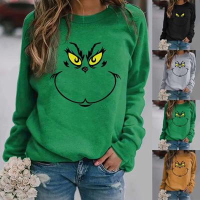 Ladies Autumn And Winter Basic Versatile Casual Loose Fashion Printed Long Sleeve Top