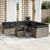 VidaXL Garden Lounge Set 11 Pcs with Light Grey Cushions Wicker 3266882