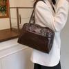 Solid Color Pu Leather Tote Bag Large Capacity Women's Handbag Fashion Boston Shoulder Bag  Girls