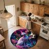 Sphynx Cat In Grass,Round Area Rug,Carpet Rug for Living Room Bedroom Sofa Playroom Decor,Non-slip Floor Mat