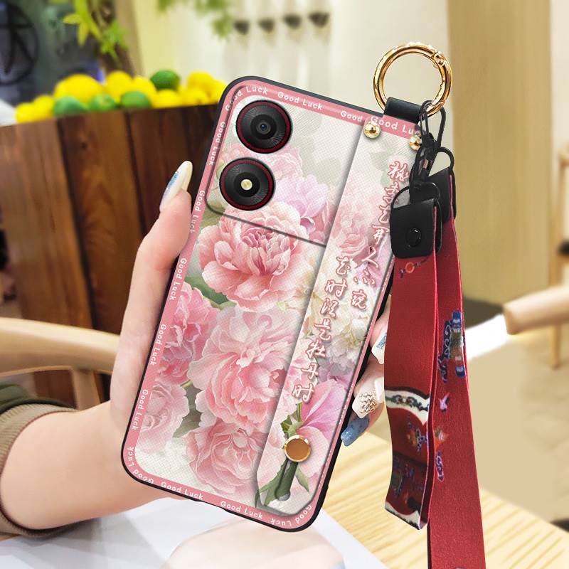 Wristband Wrist Strap Phone Case For ZTE Blade A34 Durable Fashion Phone Holder Protective Anti-dust Shockproof Lanyard
