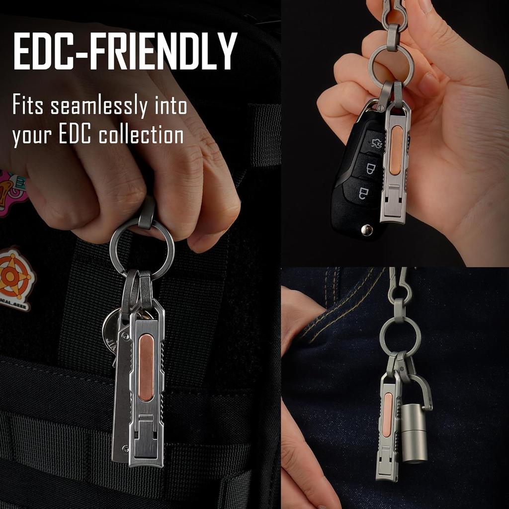 KeyUnity KN00 EDC Foldable Nail Clipper with File, German 4116 Stainless Steel Curved Fingernail Trimmer Cutter for Travel & Everyday Carry