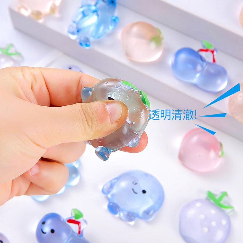1-50Pc Kawai Cartoon Crystal Squeeze Small Fruit Anti-Stress Toy Fidgeting Stress Relief Toy Decorating Party Game Birthday Gift