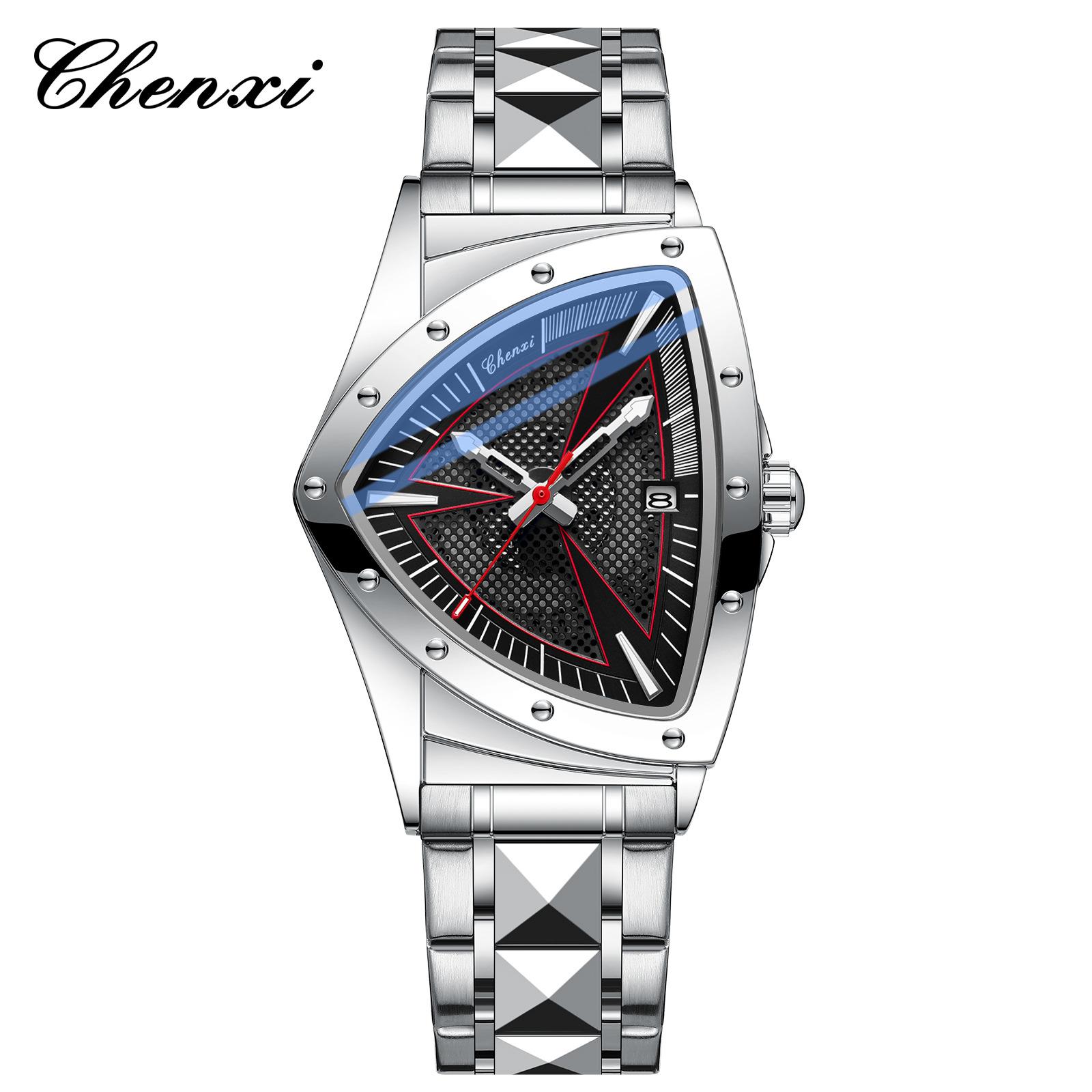 Chenxi Fashion Hollow Men S Watch Steel Strap Quartz Watch High Value Luminous Waterproof