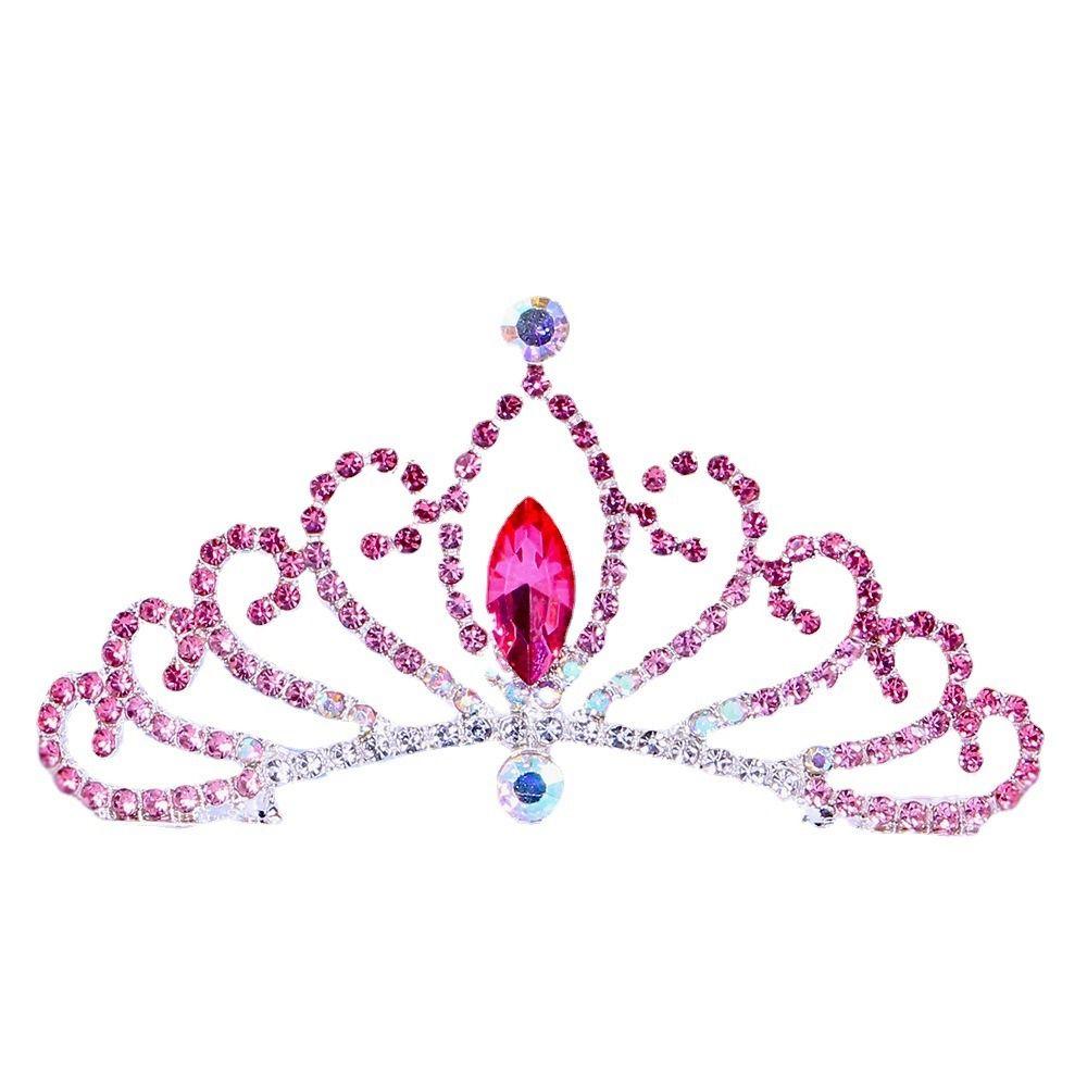 Birthday Gifts Princess Aisha Tiaras Rhinestone Hairpin Children Girls Hair Comb Crystal Crowns